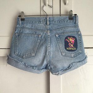 Vintage High Waist Shorts with Acapulco Patch
